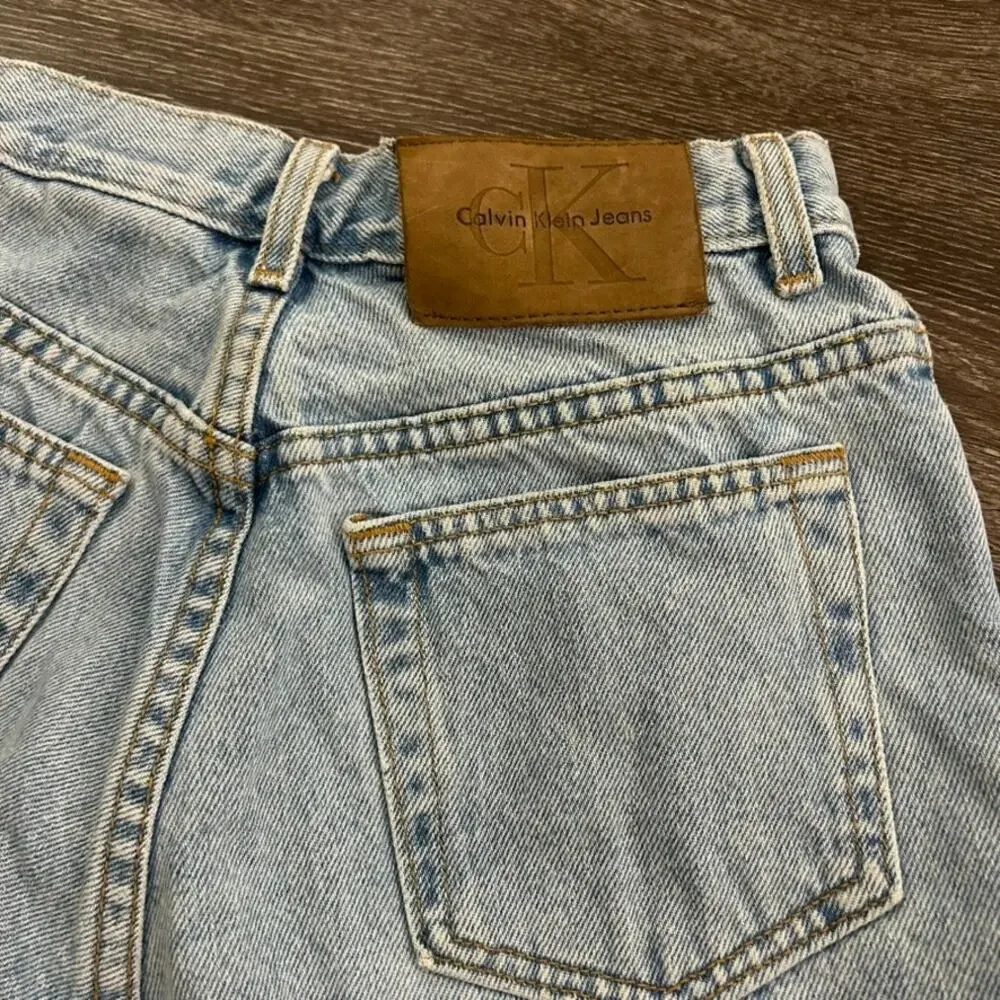 90s Vintage Calvin Klein Jeans High Rise Cuffed Denim Shorts Size 4 USA Cotton